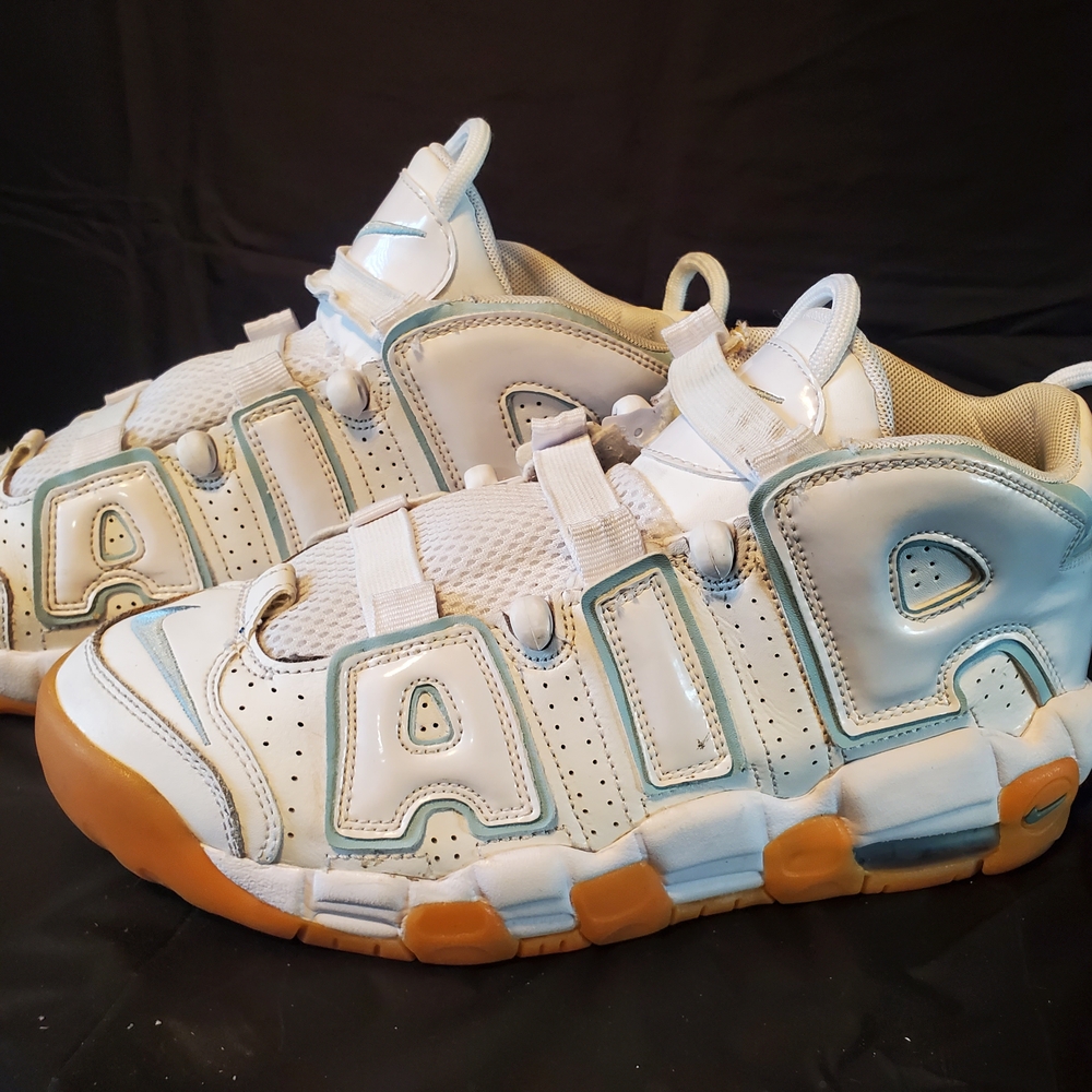 Kids White and Blue Nike Shoes